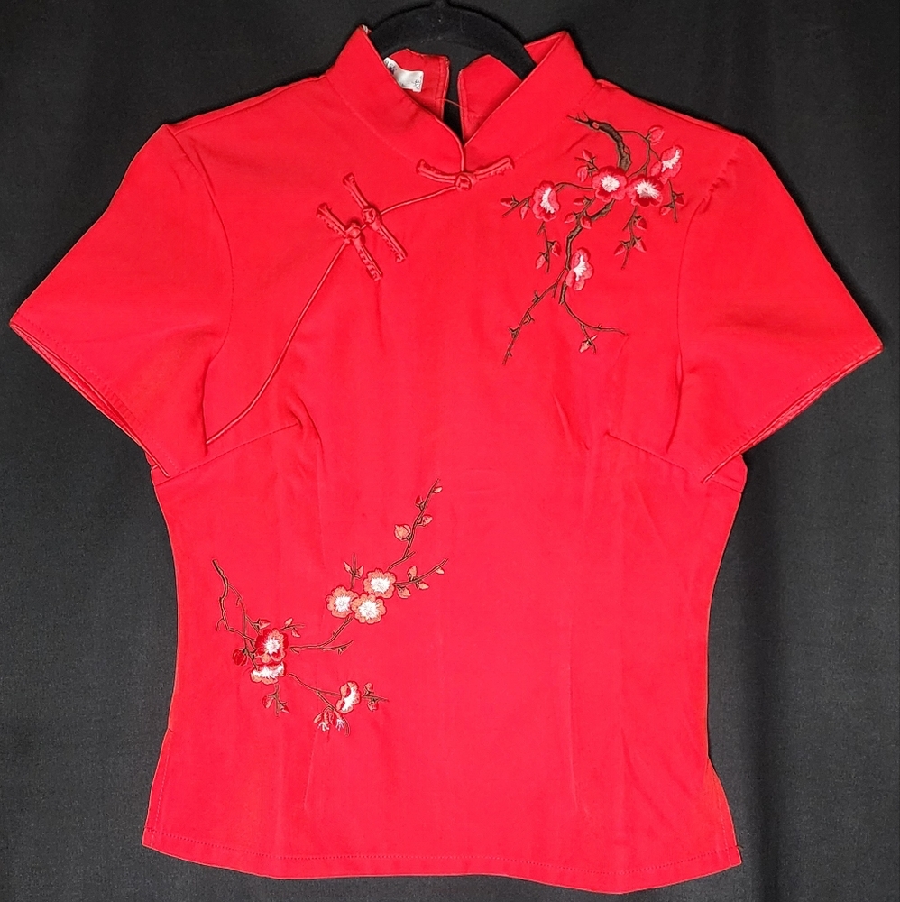 Red Cheongsam Top